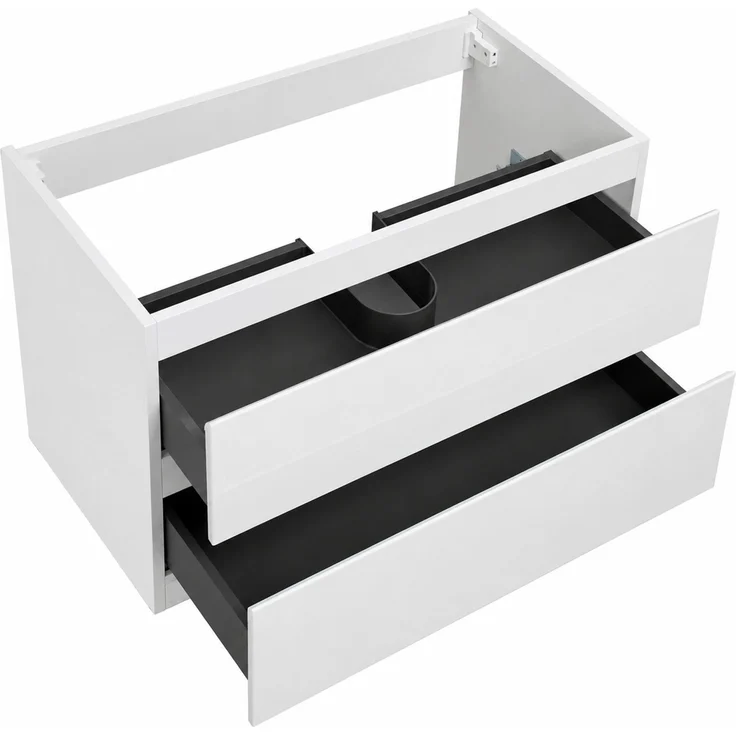Waschbeckenunterschrank Angela 80cm - Hochglanz Weiß - Unterschrank Badmöbelset – Bild 3