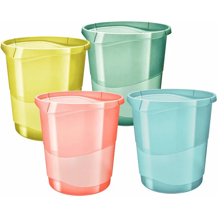 Esselte 626291 Colour'Ice Papierkorb, verschiedene Farben, 12 Stück