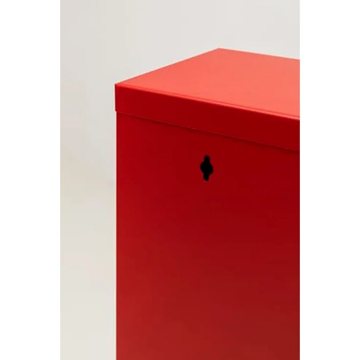 Kare Design Schuhschrank Caruso, Rot, Metall, mit 3 Klappen, Schuhablage für 6 Paar Schuhe, schmal, platzsparend, hoch, Schuhregal, Eingangsbereich, 104 x 50 x 15 cm – Bild 7