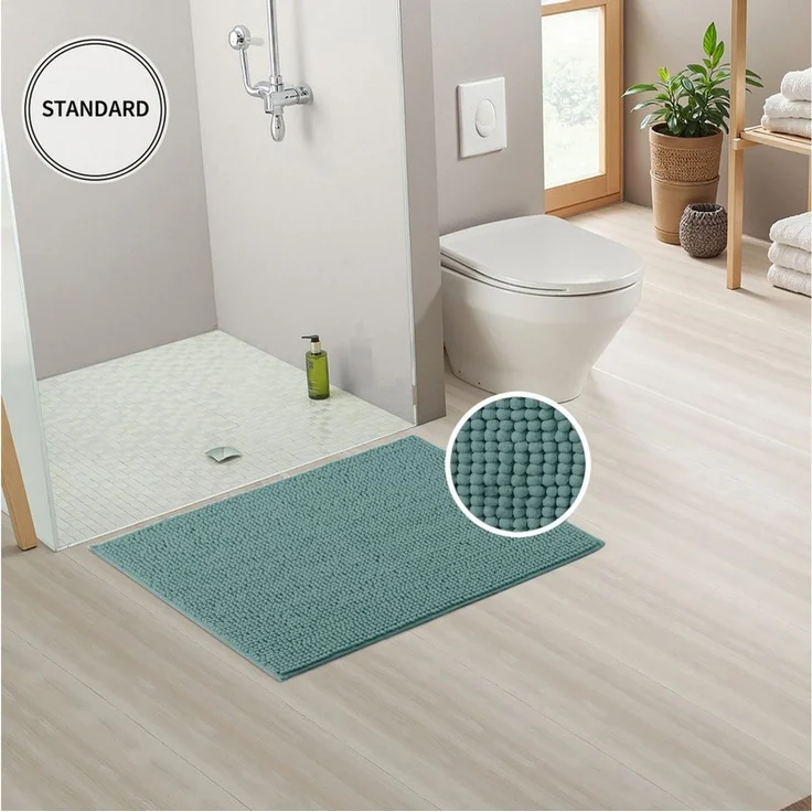 OTTO home Badematte Vanessa Chenille, Standard & Premium, 15mm oder 20mm, auch als 2er Set, rutschhemmend beschichtet, schnell trocknend, strapazierfähig, fußbodenheizungsgeeignet, Polyester, rechteckig, Uni Farben, besonders weich, flauschig, Badvorleger – Bild 3