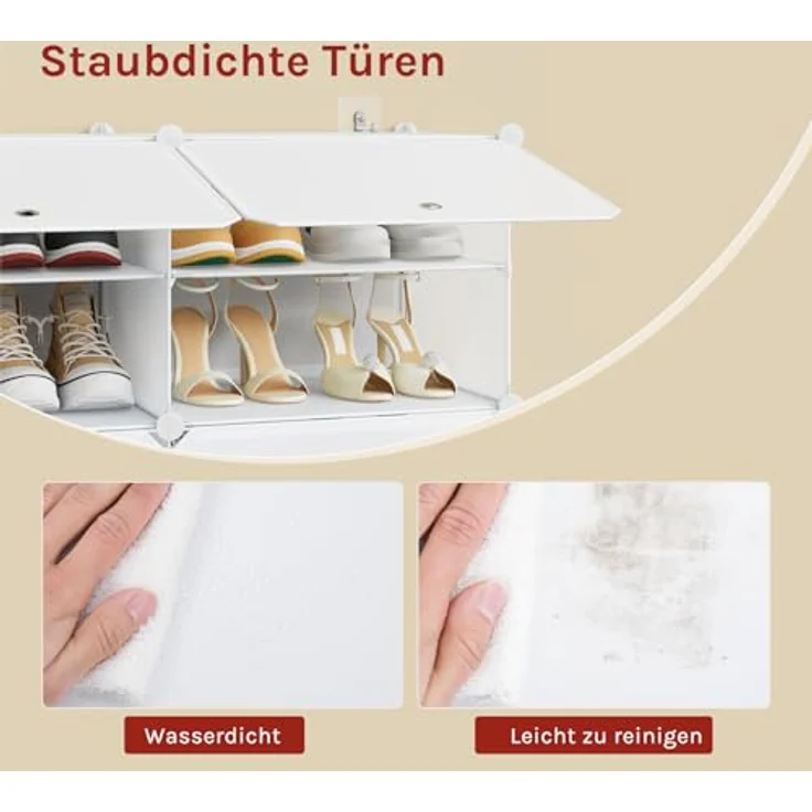 Woltu Schuhregal, 1-tlg, Schuhaufbewahrung mit 6 Fächern für 24 Paar Schuhe – Bild 9