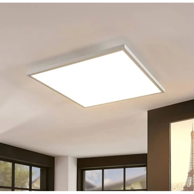 Lindby LED Panel Deckenleuchte 59,5 x 59,5 cm, dimmbar mit RGB Backlight und wechselbarer Lichtfarbe (3.000–6.000K), Fernbedienung inkl. 50W Leuchtmittel – Bild 3