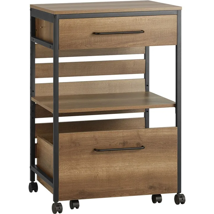 SoBuy FKW118-PF Küchenwagen, Spanplatte, Melamin, Braun, 60 x 90 x 45 cm