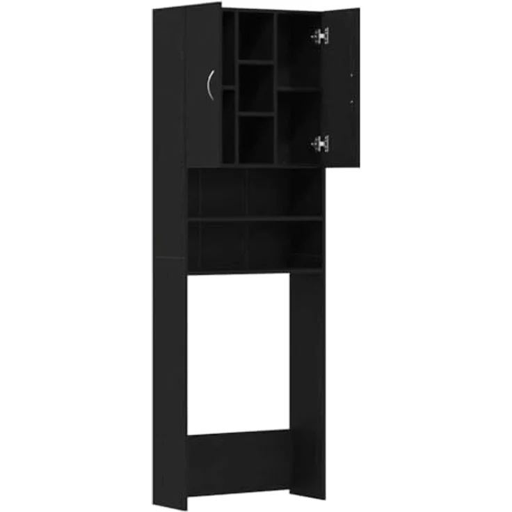 vidaXL Waschmaschinenschrank Schwarz Eichen-Optik 64x25,5x190 cm 862065 – Bild 6
