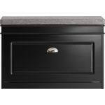 SoBuy FSR82-L-SCH Schuhbank, MDF, Lackiert, Schwarz, 75 x 51 x 24 cm