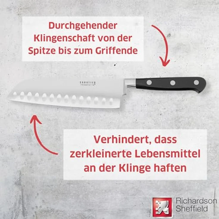 Richardson Sheffield SABATIER TROMPETTE Santokumesser 7" – Bild 5