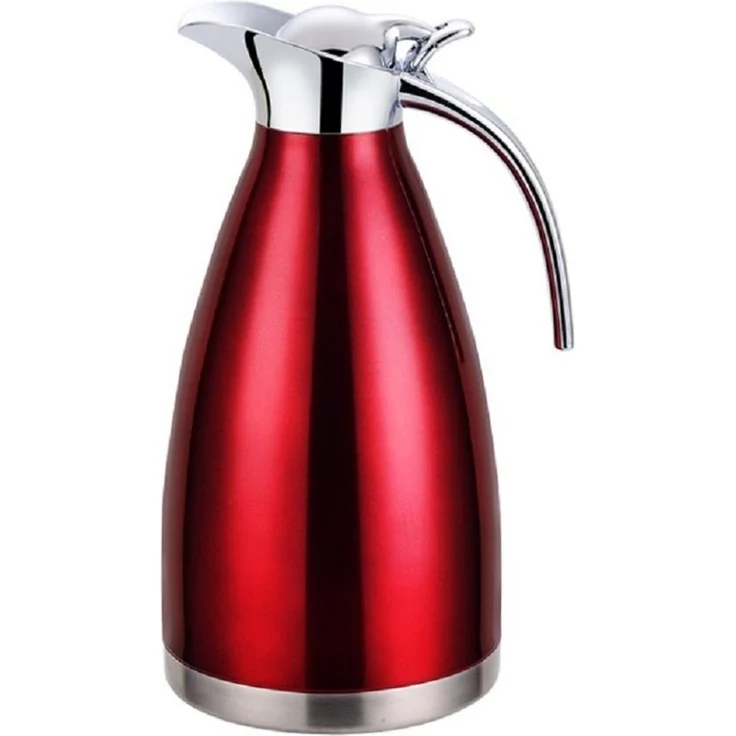 Thermoskanne Isolierkanne Kaffeekanne 2 Liter rot – Bild 1