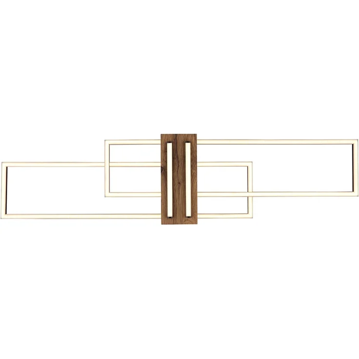LED Deckenleuchte, schwarz, Holzoptik, L 100 cm – Bild 5
