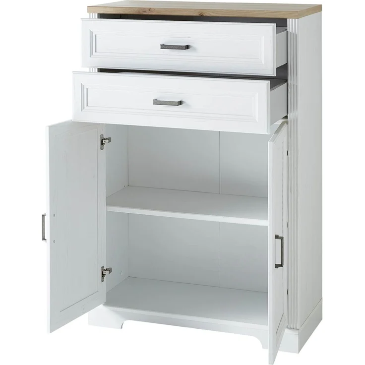 Stauraumelement Büro Kommode JASMIN 12 Pinie weiß Nachbildung – Bild 3