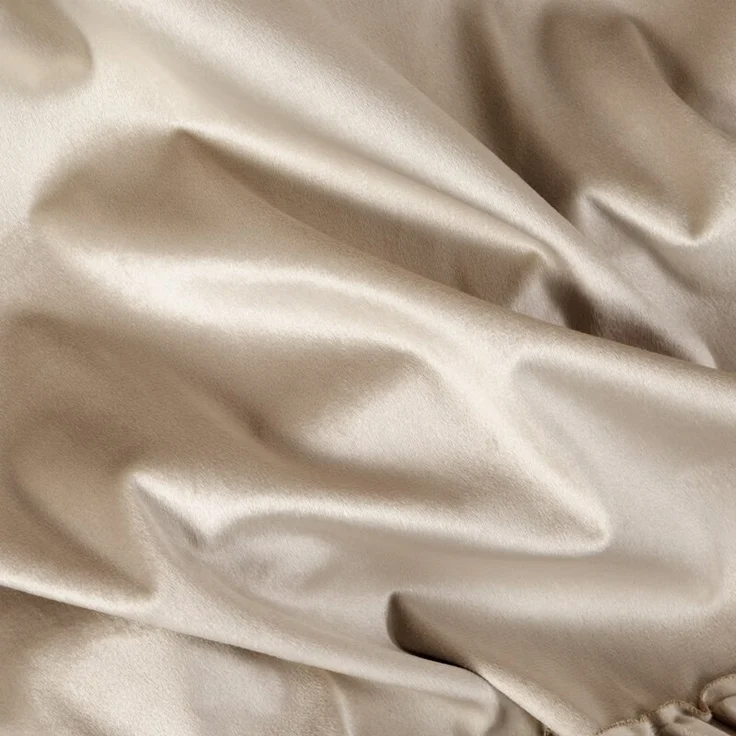 Vorhang DANI mit Rüsche Velours Samtvorhänge beige 140x270 cm Kräuselband – Bild 7