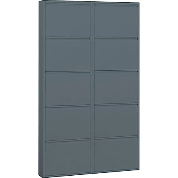ebuy24 Pisa Schuhkipper, Schuhaufbewahrung aus Holzwerkstoff, grau, 10 Klappen, 100x173x16 cm – Bild 1