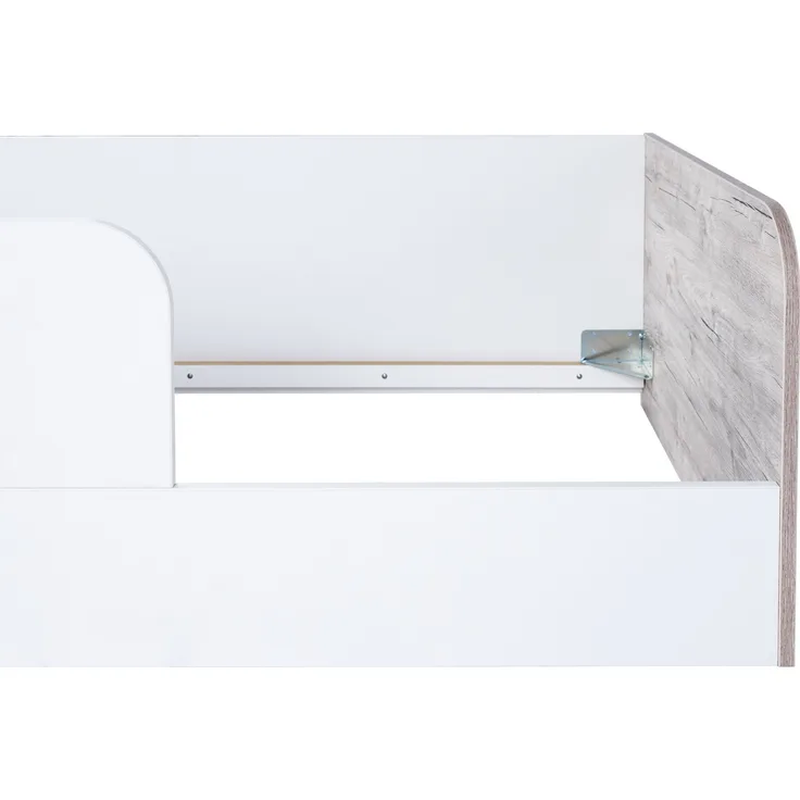 Bodenbett »Bente« 90 x 200 cm, Eiche-Sand / Weiß, Arthur Berndt