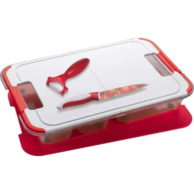 Genius 26282 Slice N Store ROT Set 14-tlg. Schneid und Aufbewahrungssystem – Bild 3