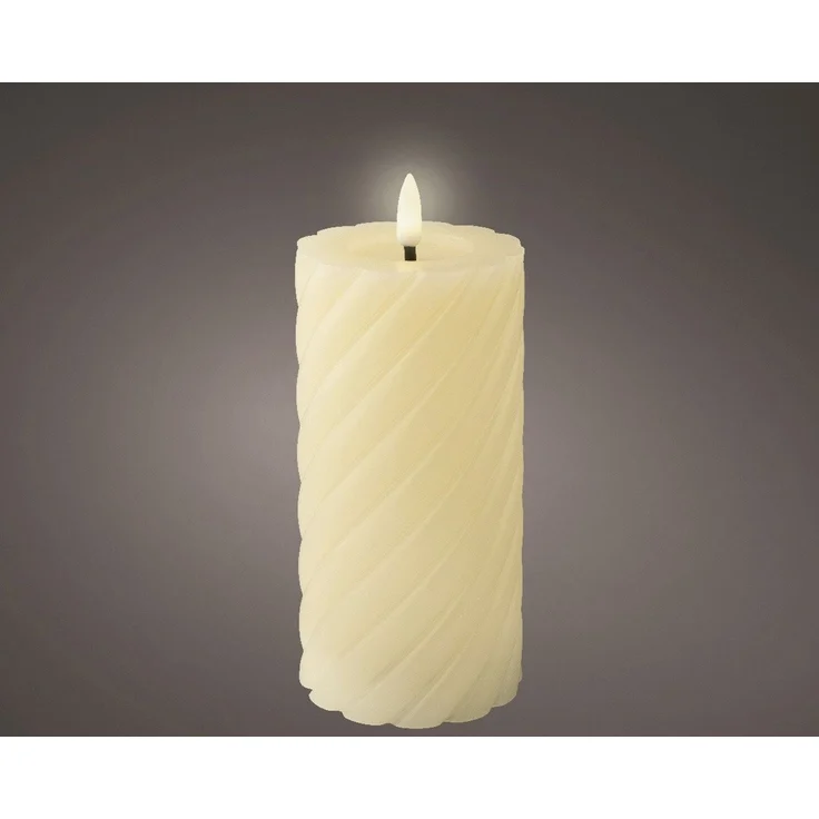 Kaemingk LED Kerze Wachs indoor creme Ø 7,5 x 17,3 cm