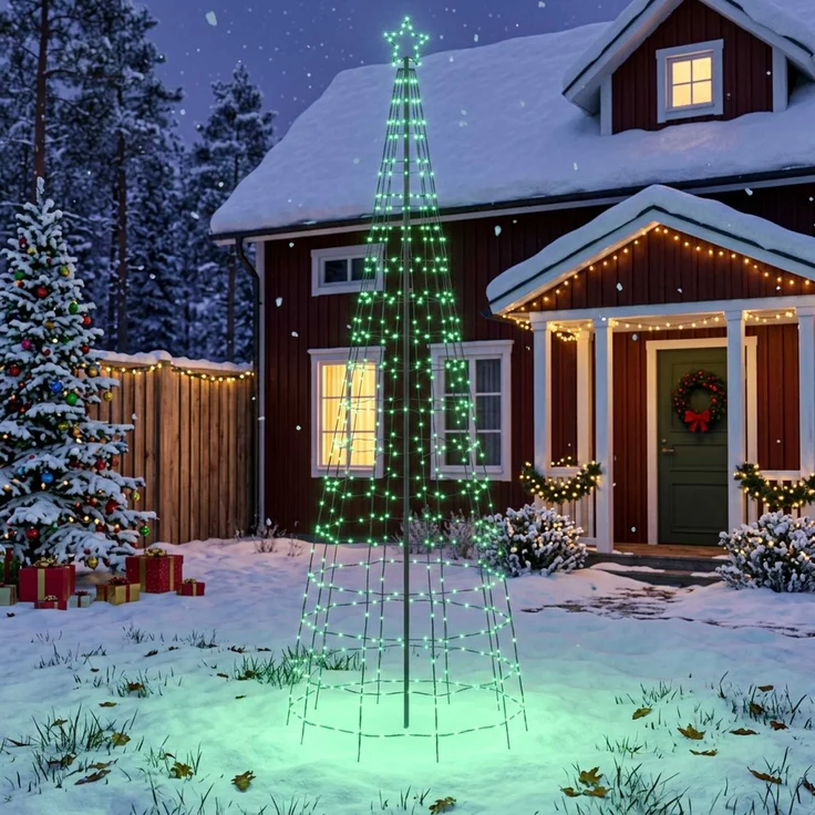 vidaXL LED-Weihnachtsbaum EKENAS 300 cm 390 LEDs Mehrfarbig Stahl 42050820 – Bild 1
