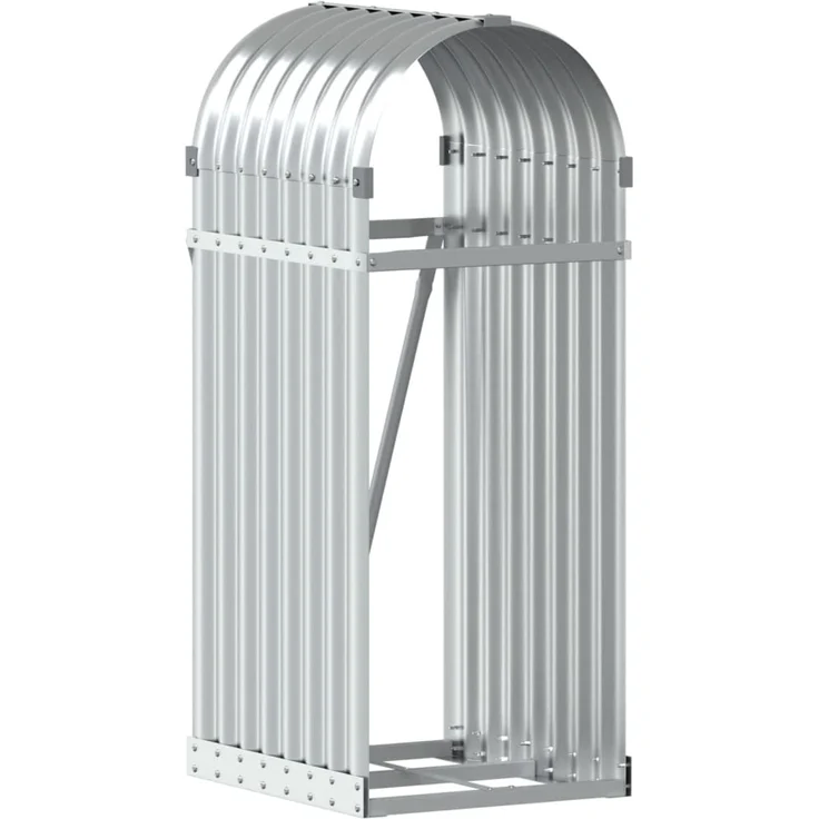 vidaXL Kaminholzunterstand Silbern 40x45x100 cm Verzinkter Stahl 364587 – Bild 1