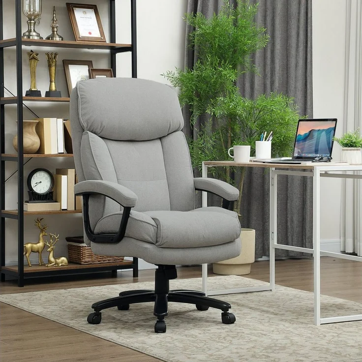 HOMCOM Bürostuhl Chefsessel mit Hoher Rückenlehne, Wippfunktion, Schreibtischstuhl (Set, 1 St), Belastbar bis 200 kg, hoher Rücken – Bild 1