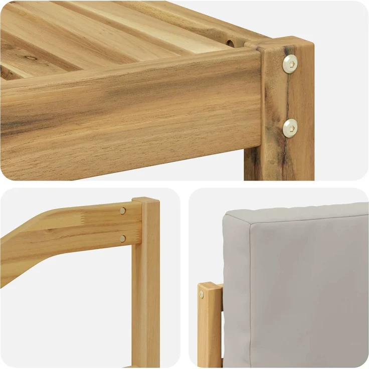 vidaXL Outdoor-Sofagarnitur 5 Stk. Weiß und Hellgrau Polyester 3387610 – Bild 6