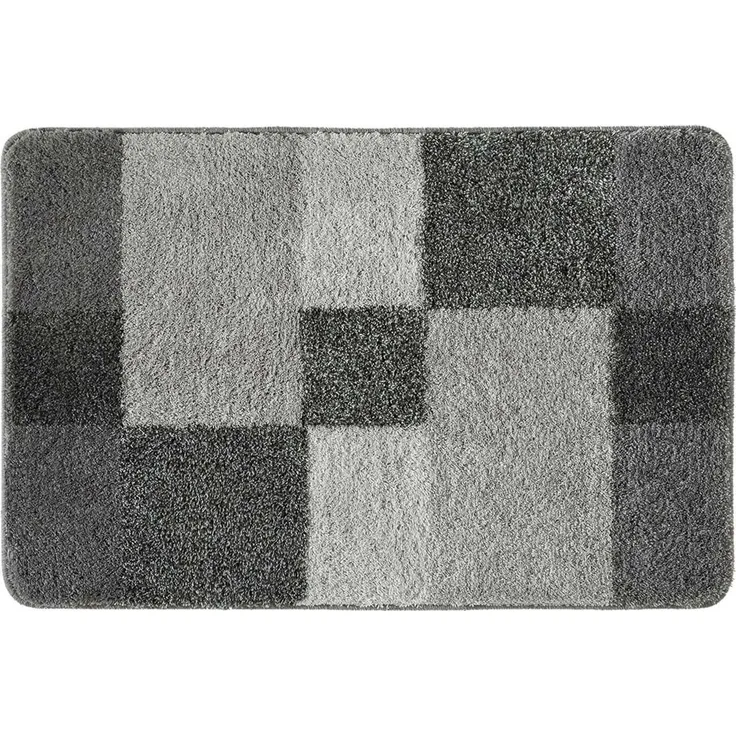 Kleine Wolke Badematte JOANA, B 50 cm, L 60 cm, Anthrazit, Grau, fußbodenheizungsgeeignet, Polyacryl, rechteckig