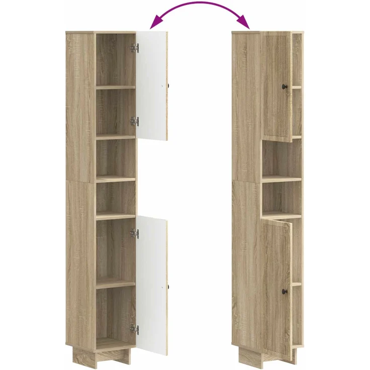 vidaXL 2-teiliges Badezimmer Schrank Set EDE Sonoma-Eiche 3417497 – Bild 7