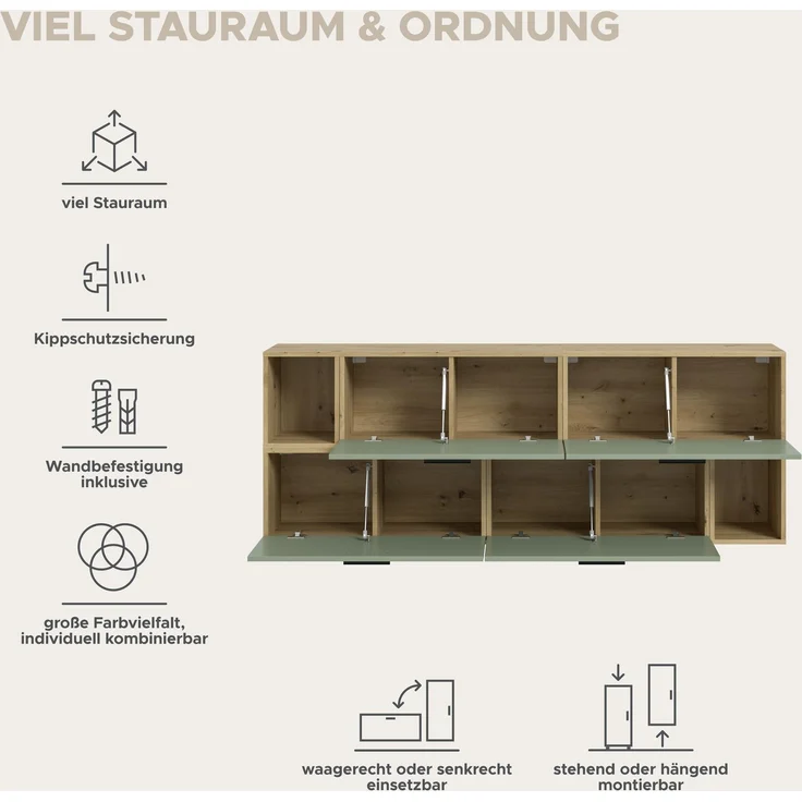 The One Wohnkombination in Smoke Green Nachbildung – Bild 9