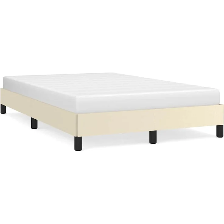 Einzelbettgestell Design für Erwachsene ohne Matratze Creme 120x190 cm Kunstleder d4260e – Bild 1
