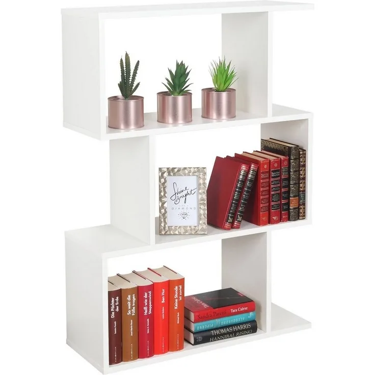 Standregal 97 x 70 x 25 cm weiß matt – Bücherregal Wandregal Wohnzimmer RICOO WM072-WM