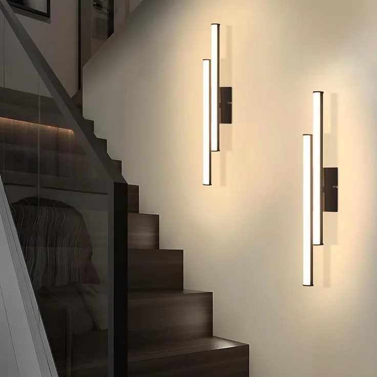 Nettlife LED Wandleuchte Innen Schwarz Modern 6/12/18/27W 3000K Flur Wandbeleuchtung Warmweiß, LED fest integriert, Warmweiß, Wandlicht für Wohnzimmer Schlafzimmer Küche
