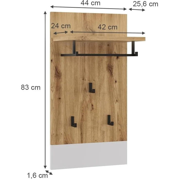 Wandgarderobe Selena Weiß/Artisan 44 x 83 cm Vicco – Bild 3
