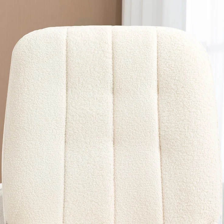 HOMCOM Schaukelstuhl mit Sherpa-Vlies Relaxstuhl, Wohnzimmersessel (Schaukelsessel, 1 St), für Wohnzimmer, Schlafzimmer, Sherpa Vlies, Cremeweiß – Bild 7