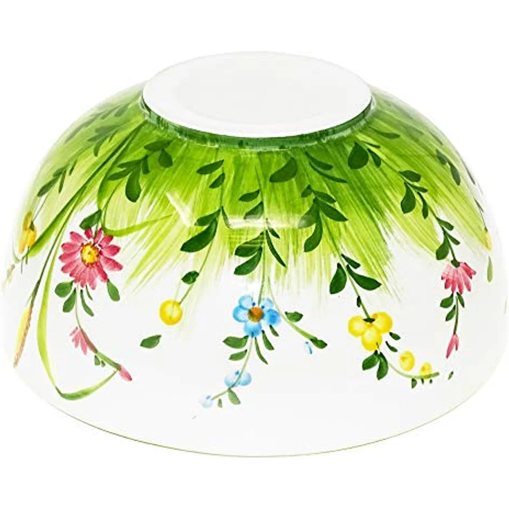 Lashuma Servierschale Blumenwiese, Keramik, (1-tlg), Runde Salatschüssel aus Italien 22 cm Ø – Bild 10