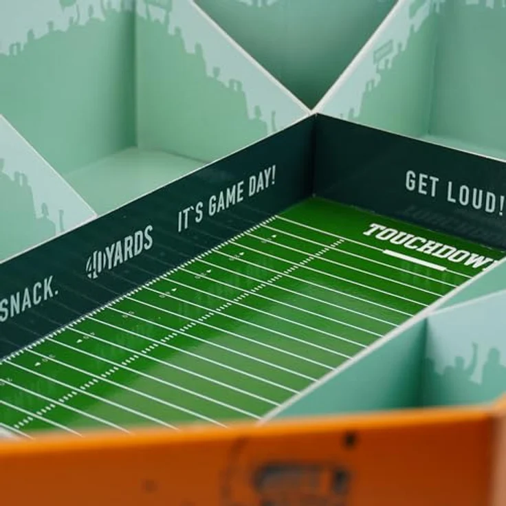 40YARDS Servierplatte American Football Snack Stadium – Großes XXL Snack Stadion, (61 x 43 x 12,5 cm) – Bild 6