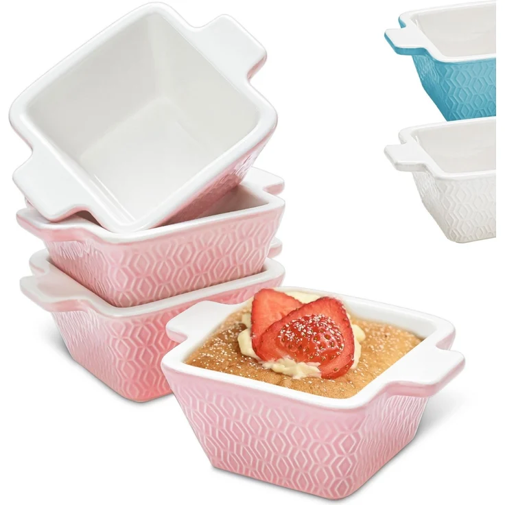 Praknu Auflaufform Mini Auflaufform Keramik 4er Set Stapelbar - Extra Hoch - Kratz und, Keramik, (4-St), Für Ofen & Airfryer geeignet - Backofenfest - Spülmaschinengeeignet – Bild 5