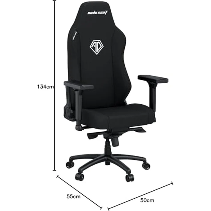 Anda Seat Phantom 3 Gaming Stuhl Ergonomisch - XL Gamerstuhle für Erwachsene mit 4D-Armlehnen, Leinenstoff, Nacken- und Lendenwirbelstütze, Schreibtischstuhl und Gamer Stuhl Schwarz – Bild 2