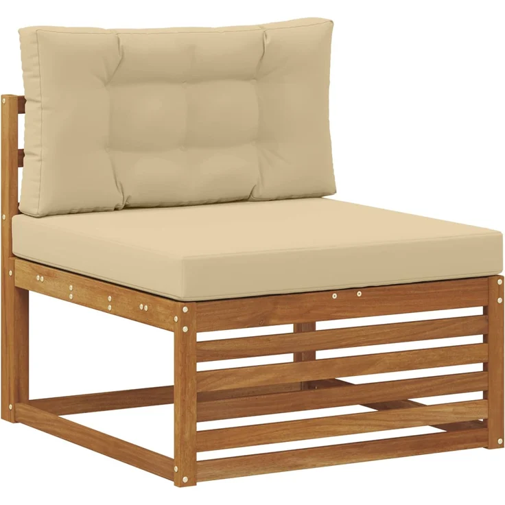 vidaXL Outdoor-Sofagarnitur 5 stk. 4-Sitzer Natur und Beige 3383251 – Bild 3