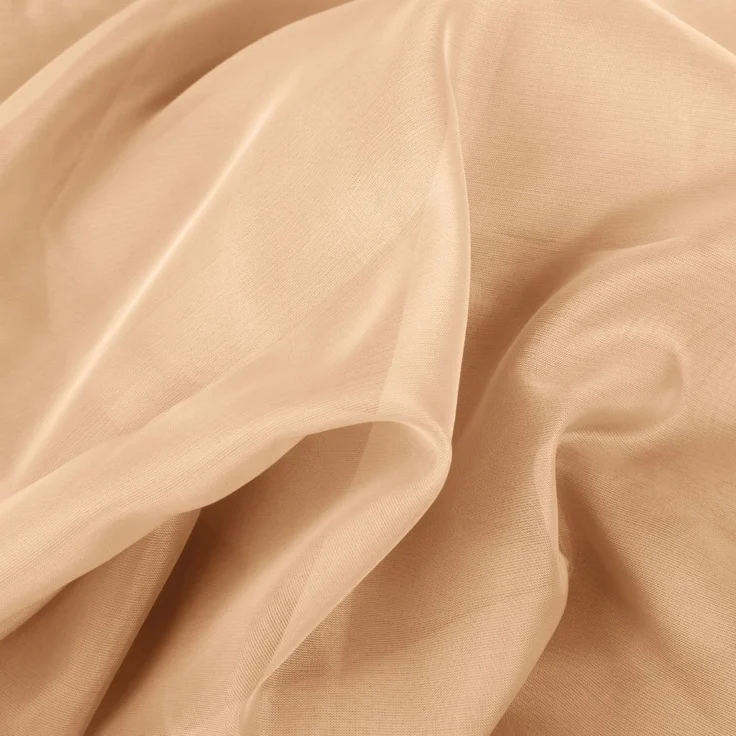Gardine mit Ösen, Transparent Voile 140 x 145cm ( Breite x Länge ) in beige - nude, Ösenschal in vielen weiteren Farben und Größen – Bild 4