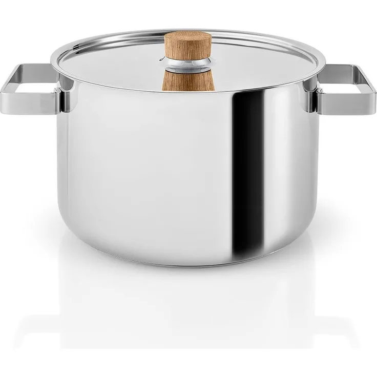 Eva Solo Nordic kitchen Topf, Kochtopf, Universaltopf, Suppentopf, Fleischtopf, Kochen, Edelstahl, Eiche, 4 L, 281240