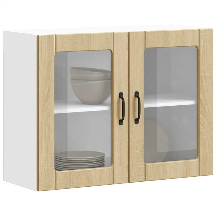 vidaXL Küchen-Hängeschrank mit Glastür Lucca Sonoma-Eiche Holzwerkstoff 853850 – Bild 11