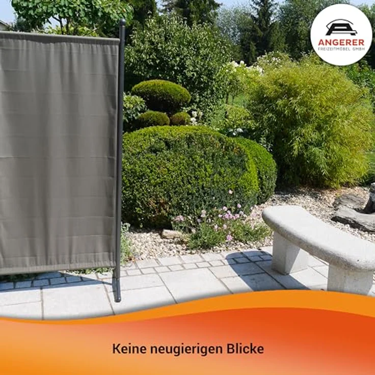 Angerer Stellwand - Raumteiler & Raumtrenner Sichtschutz - einfache Montage ohne Bohren - Outdoor Paravent für Windschutz & Schatten auf Balkon (klein (82x178 cm), Gelb) – Bild 4