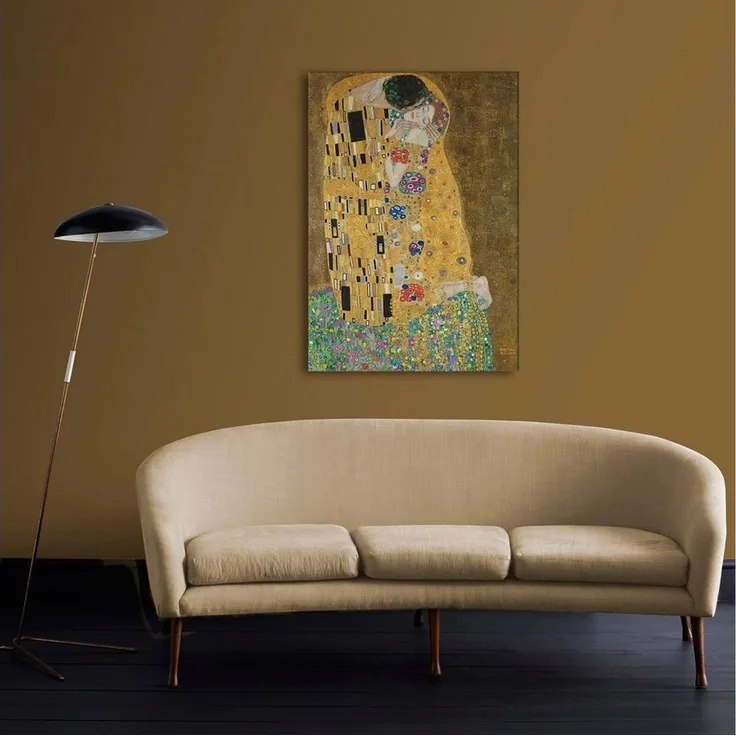 Art for the home Leinwandbild Kuss (Gustav Klimt), Art, Kiss (1 St), der Kuss 100x70 cm