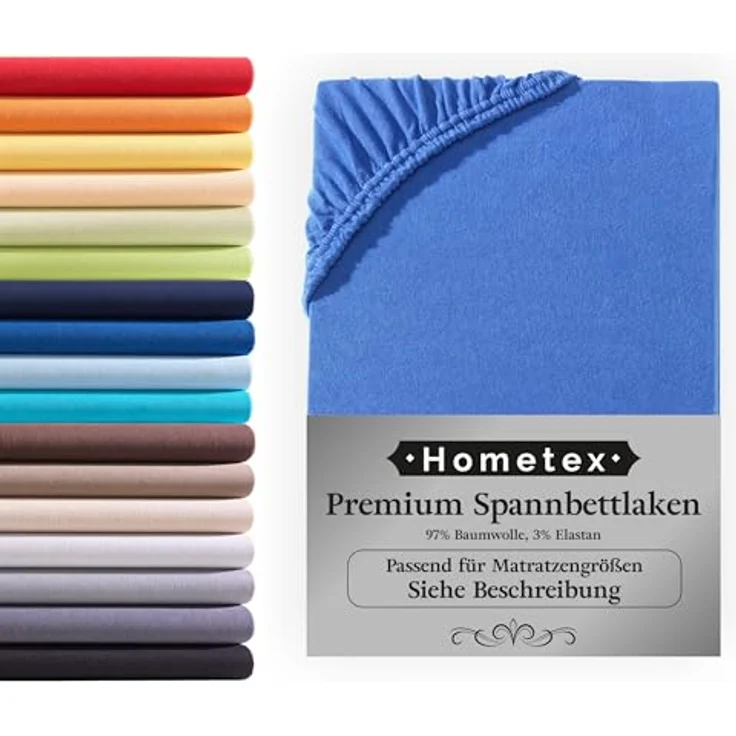 Hometex Premium Textiles Spannbettlaken Premium Boxspringbett Spannbetttuch ideal für Wasserbett und Matratzen, Jersey, Gummizug: Rundumgummizug, Spannbettlaken Premium Qualität 190 g/m², Gekämmte Baumwolle – Bild 2