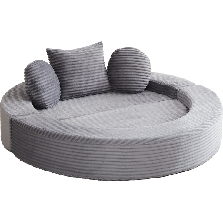 ZUBALIYA SchlafSofa mit USB - Anschluss, mit Schreibtisch, mit Cordbezug, mit Schaumstoffpolsterung, für Wohnzimmer und Apartments – Bild 4