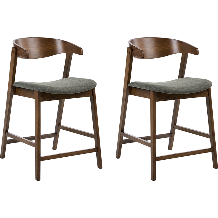 Set mit 2 Barstühlen LILLY Dunkelbraun Grün