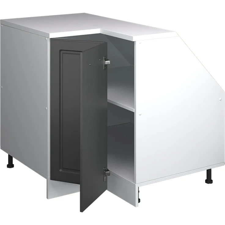 Dachschrägenschrank Eckschrank Rion Anthrazit Landhaus 75.6 x 81.6 cm mit 1 Tür, Schrankkorpus 60 cm Tiefe Vicco – Bild 4