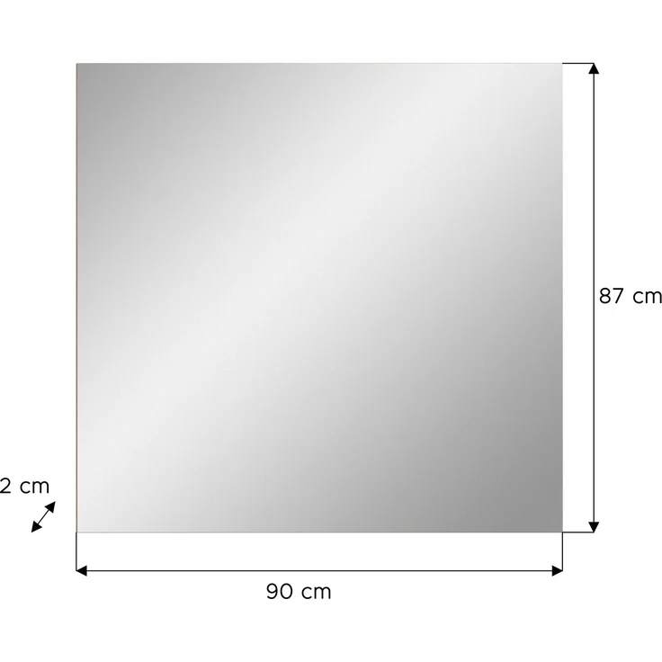 Spiegel (B/H/T: 90x87x2 cm) in Evoke Oak Nachbildung – Bild 3