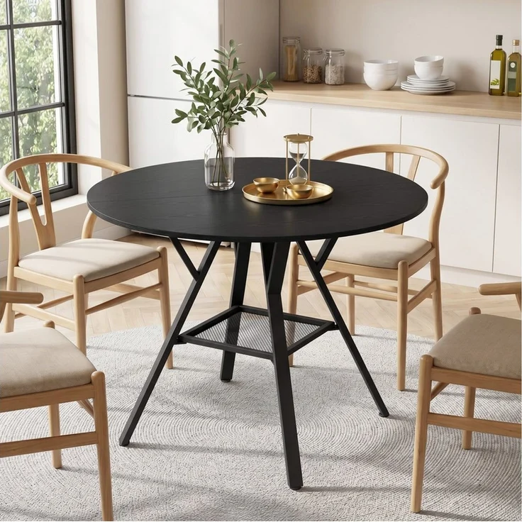 Bealife Esstisch Esstisch Runder mit Stauraum, für 4-6 Personen, R=100/120 cm – Bild 3