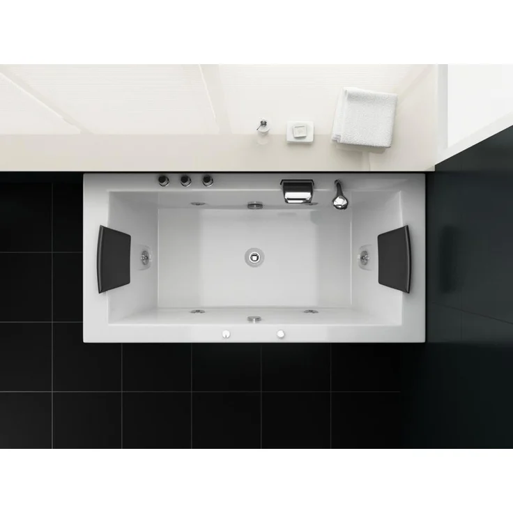 PureHaven Whirlpool 182x90 cm Reinigungsprogramm & Lichttherapie elegantes Design Wasserfall 12 Hydrojets – Bild 2
