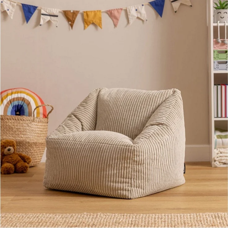 icon Sitzsack Kinder aus Cord Flauschig „Natalia“, 55x44cm, Made in Germany, für Kinderzimmer – Bild 2