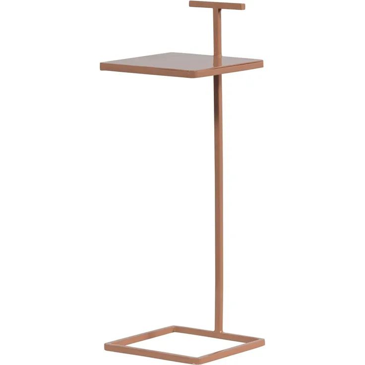 Beistelltisch Toste Metall, modern und hochglänzend, quadratische Form, Altrosa, 64 x 22 x 22 cm