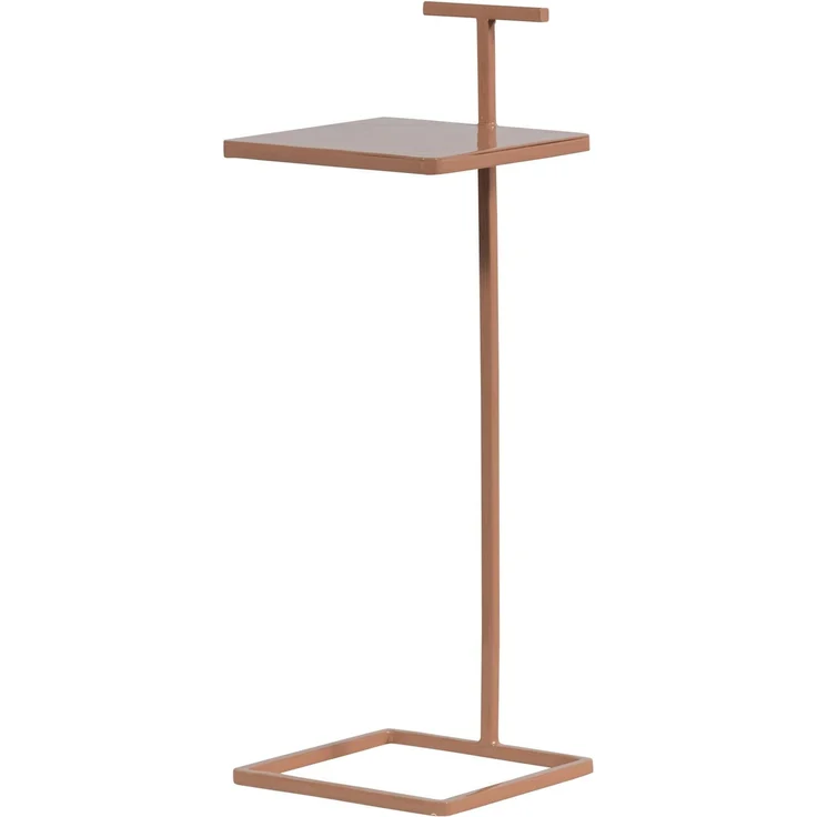 Beistelltisch Toste Metall, modern und hochglänzend, quadratische Form, Altrosa, 64 x 22 x 22 cm – Bild 1